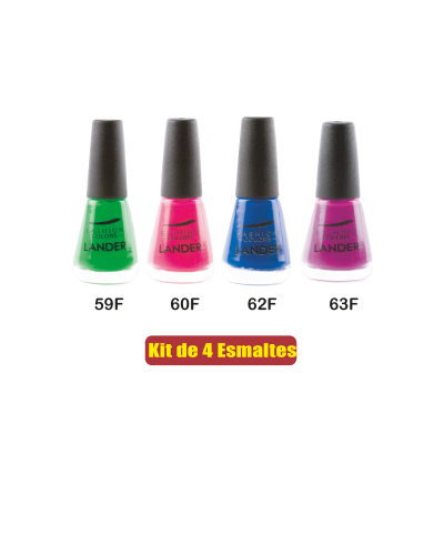 KIT UÑAS FLUORESCENTES X4